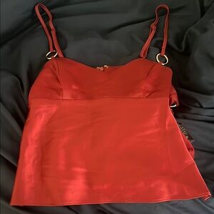 Red Satin Camisole Top